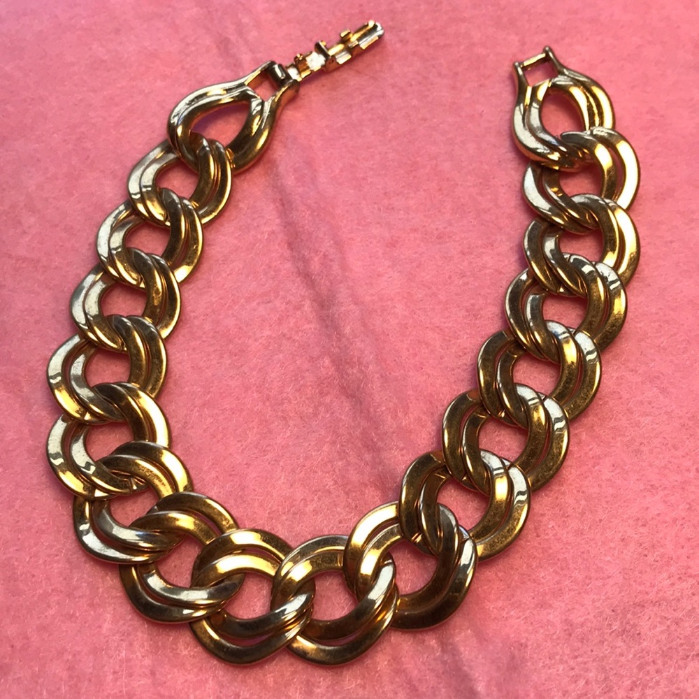 Vintage Monet chain bracelet 7.5”